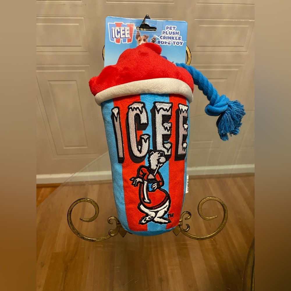 ICEE Interactive Rope Dog Toy Purple WithClinker &   Squeaker, 12” NWT🐶